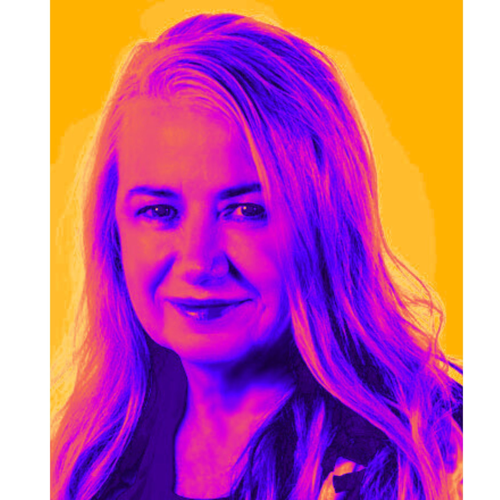 Pop-art portrait of PatZi, creator and host of Joy on Paper LIVE!